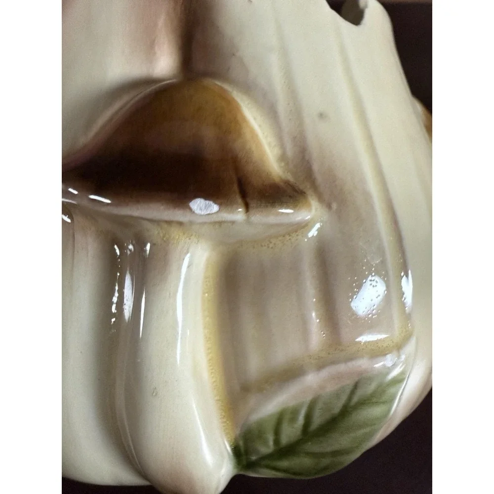 Vintage Homco Ceramic Mushroom Canisters Set Of 3 Small, Medium & Large